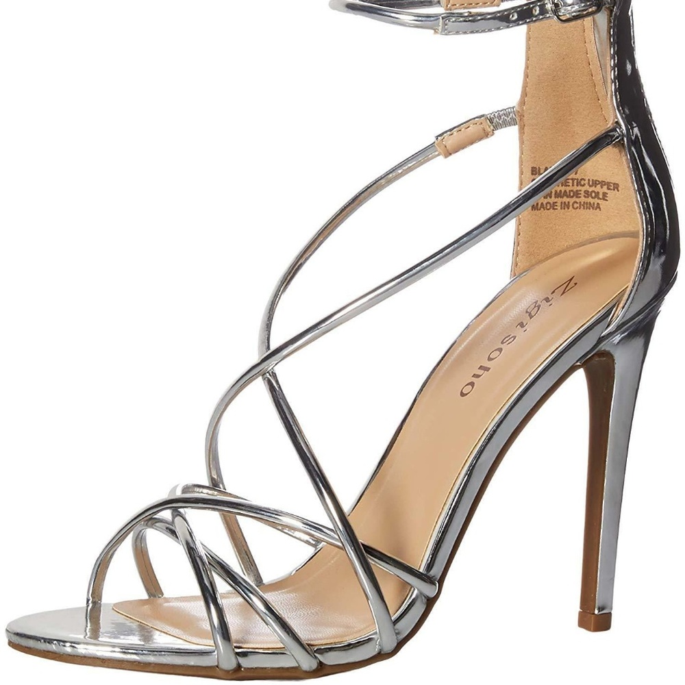 Zigi Soho Women’s Silver Patent Blaker High Heel Sandals Sizes 6.5 to 9 - Picture 3 of 8